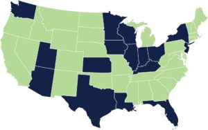 Our Commitment to Serving You Crosses State Lines. We are capable of serving clients throughout the United States. Currently, we are fully licensed and insured to provide services in the following states: Arizona, Florida, Indiana, Illinois, Iowa, Kansas, Louisiana, Minnesota, New Jersey, New York, Ohio, Texas, Utah, Washington, and Wisconsin.